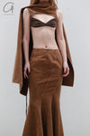OUDE WAAG Washing Denim Fish Tail Skirt OW-23SS-SK04 reddish brown